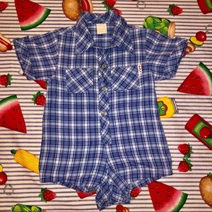 Eternal Creation Blue Plaid Romper